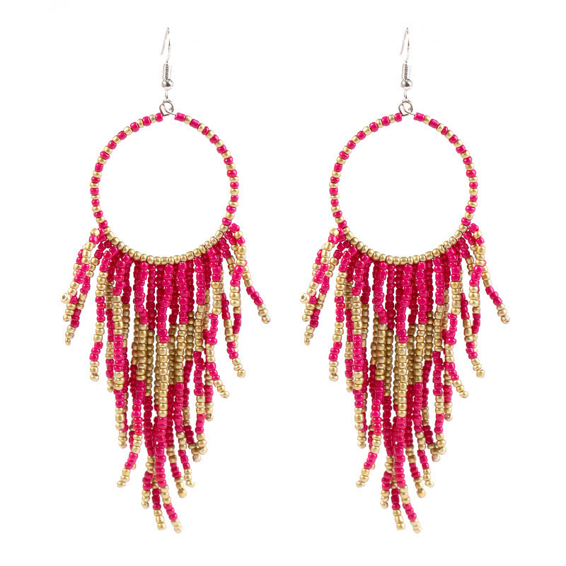 Wholesale Vintage Bohemian Long Bead Earrings